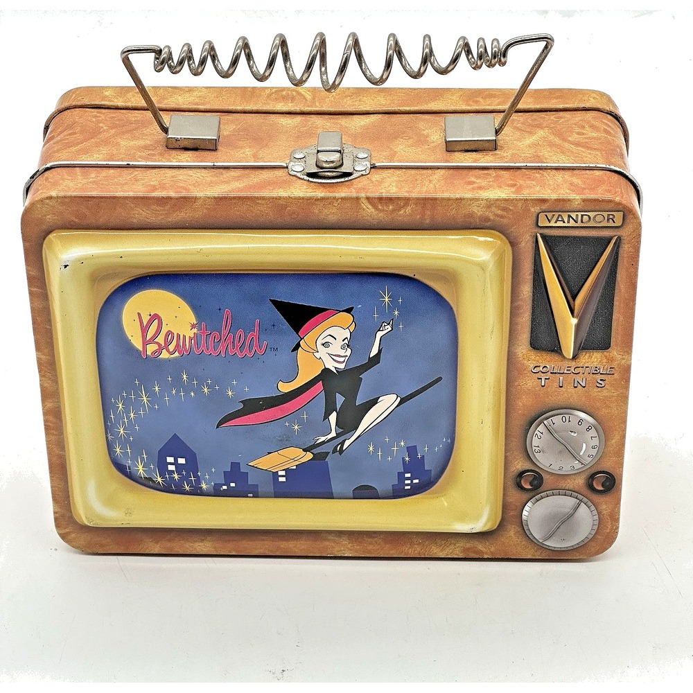 Vandor Bewitched TV Metal Lunch Box 1999 Brown Retro Samantha Stephens Tin Tote